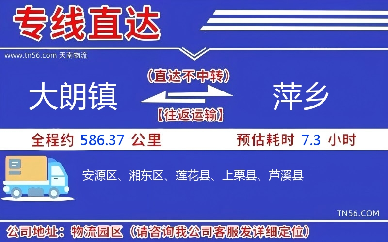 大朗鎮到萍鄉物流公司