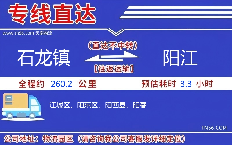 石龍鎮到陽江物流公司